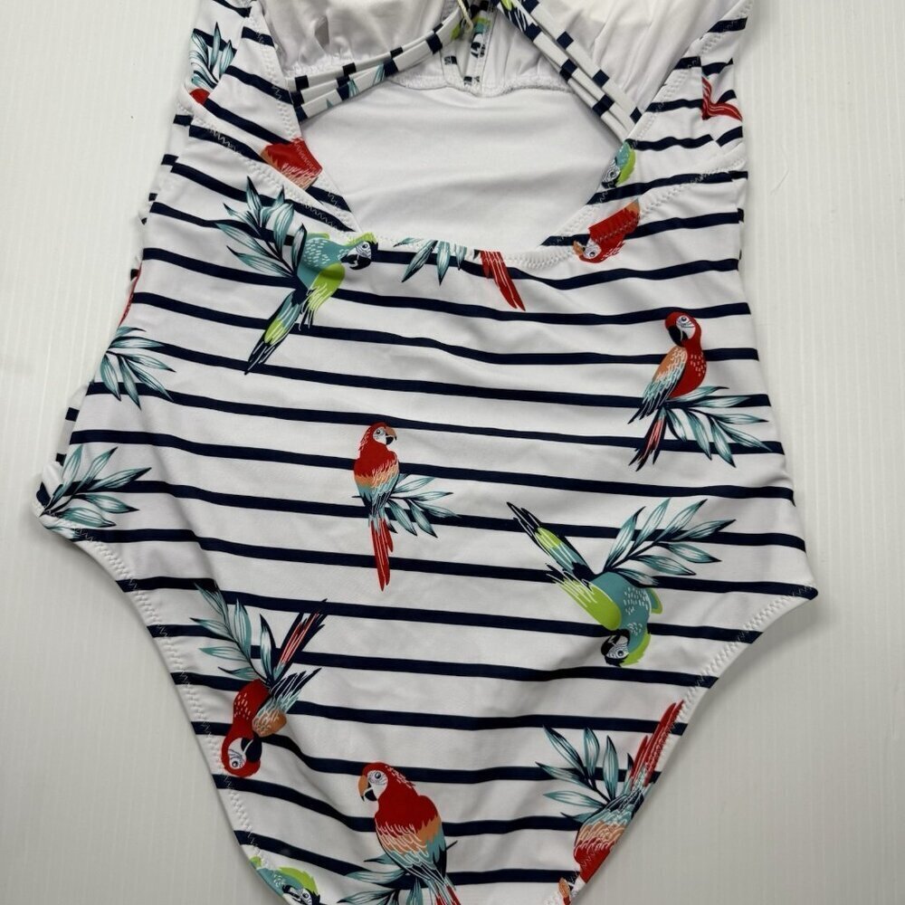 Phurro One Piece Bathing Suit  Parrot Tropical Beach Pool Summer Colorful size M - Picture 8 of 10